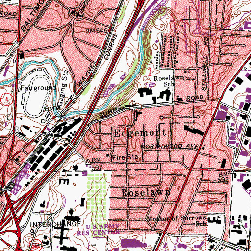 Topographic Map of Edgemont, OH
