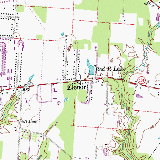 Topographic Map of Elenor, OH