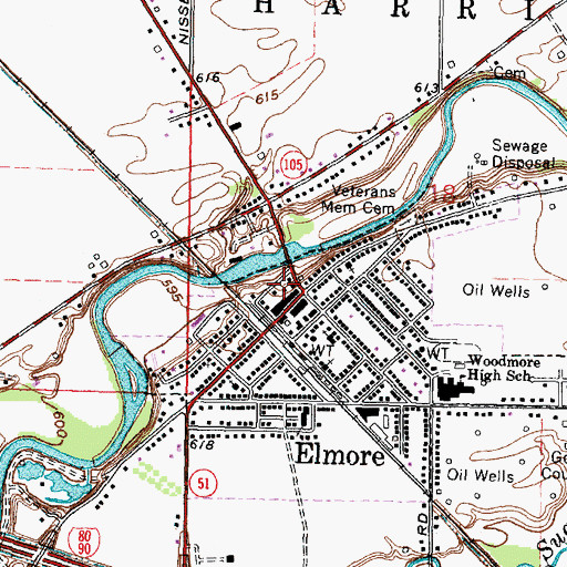 Topographic Map of Elmore, OH