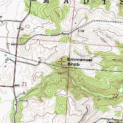 Topographic Map of Emmanuel Knob, OH