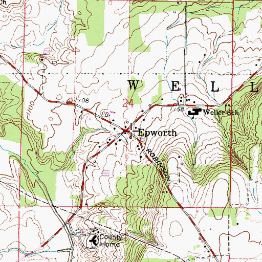Topographic Map of Epworth, OH
