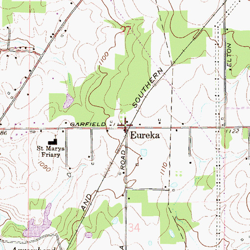 Topographic Map of Eureka, OH