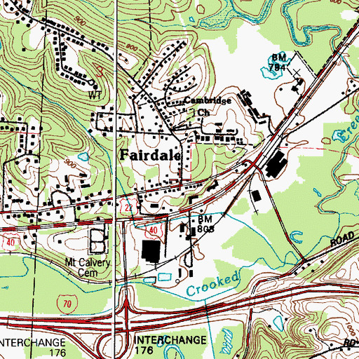 Topographic Map of Fairdale, OH