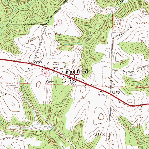 Topographic Map of Fairfield, OH
