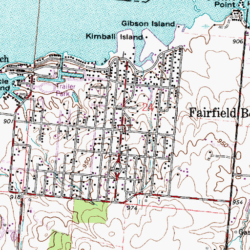 Topographic Map of Fairfield Beach, OH