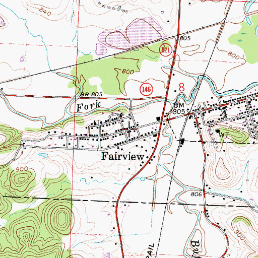 Topographic Map of Fairview, OH