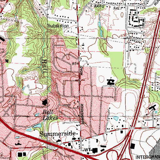 Topographic Map of Fernell Heights, OH