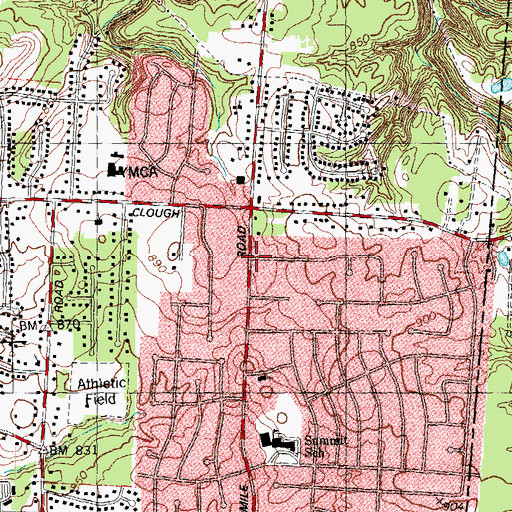 Topographic Map of Forest Hills Estates, OH