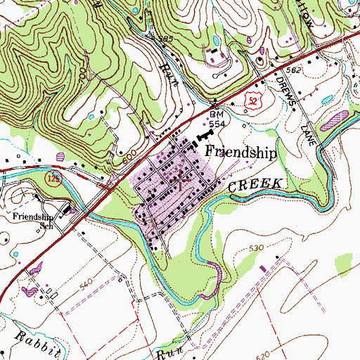 Topographic Map of Friendship, OH