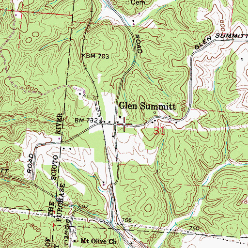Topographic Map of Glen Summitt, OH