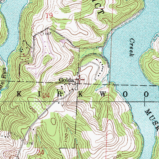 Topographic Map of Golda, OH