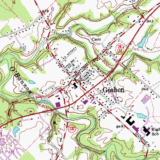 Topographic Map of Goshen, OH