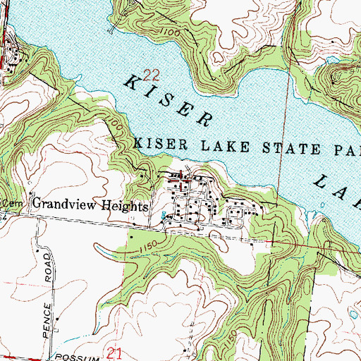 Topographic Map of Grandview Heights, OH