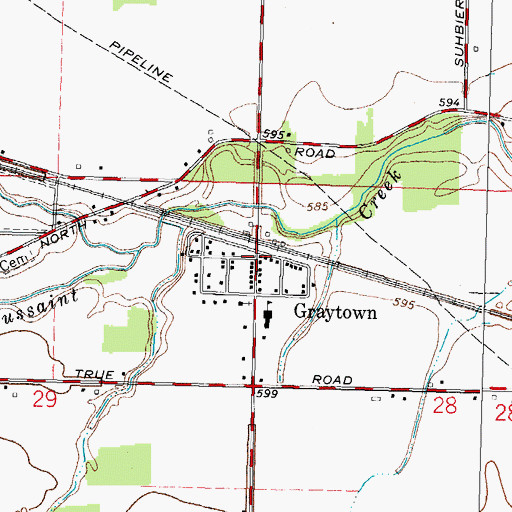 Topographic Map of Graytown, OH