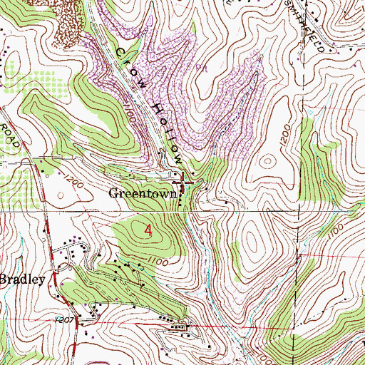 Topographic Map of Greentown, OH