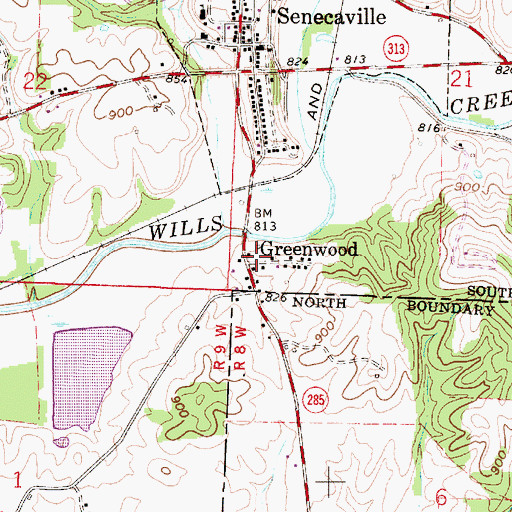 Topographic Map of Greenwood, OH