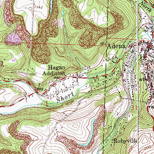 Topographic Map of Hagan Addition, OH