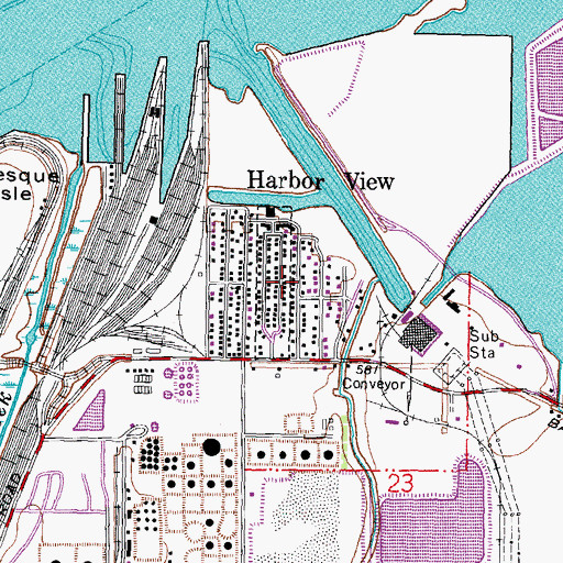 Topographic Map of Harbor View, OH