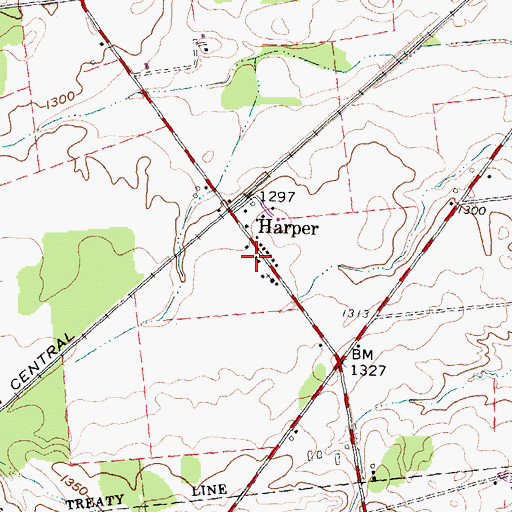 Topographic Map of Harper, OH