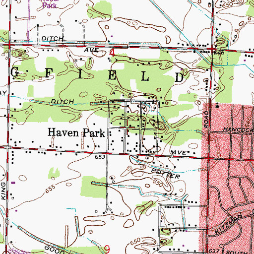 Topographic Map of Haven Park, OH