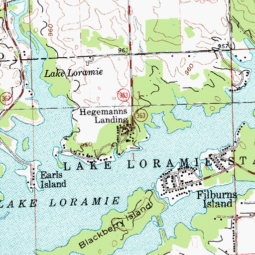 Topographic Map of Hegemanns Landing, OH