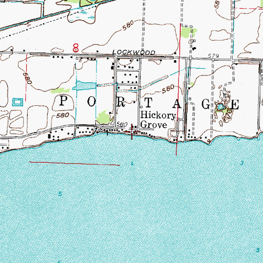 Topographic Map of Hickory Grove, OH