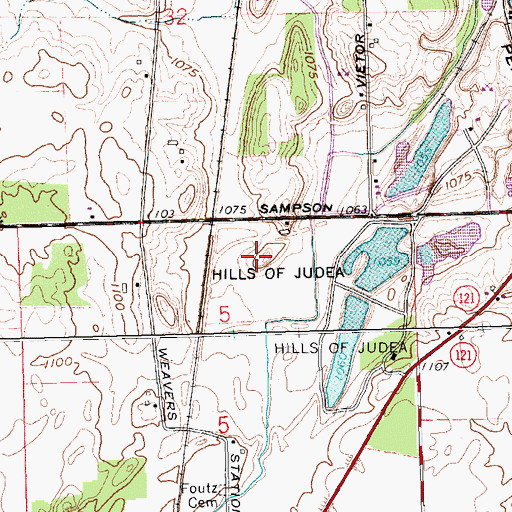 Topographic Map of Hills of Judea, OH