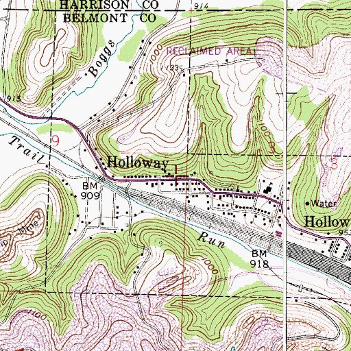 Topographic Map of Holloway, OH