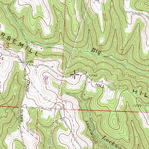 Topographic Map of Horsemill Hill, OH