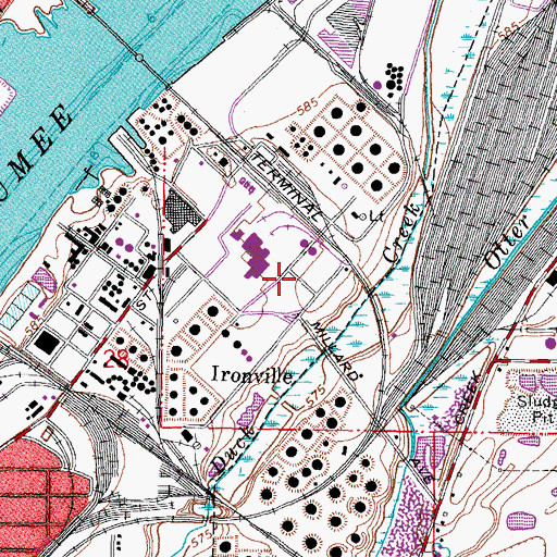 Topographic Map of Ironville, OH
