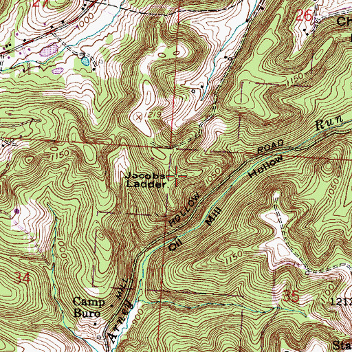 Topographic Map of Jacobs Ladder, OH