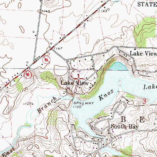 Topographic Map of Lake View, OH