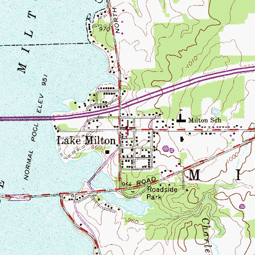 Topographic Map of Lake Milton, OH