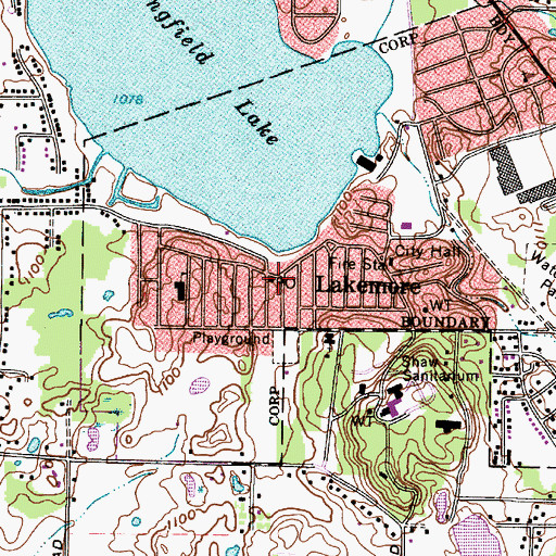 Topographic Map of Lakemore, OH