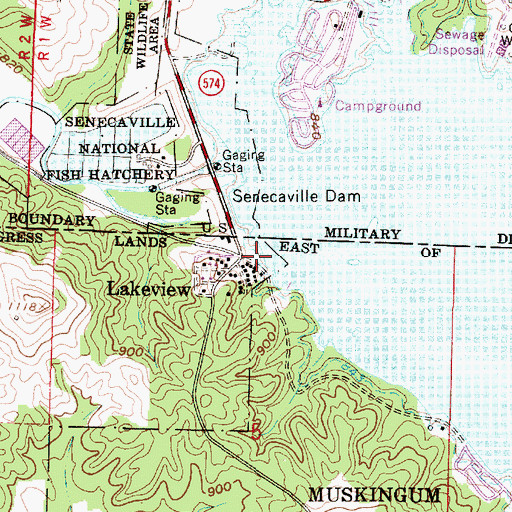 Topographic Map of Lakeview, OH