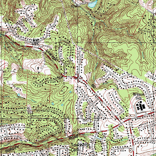 Topographic Map of Lawyerdale Estates, OH