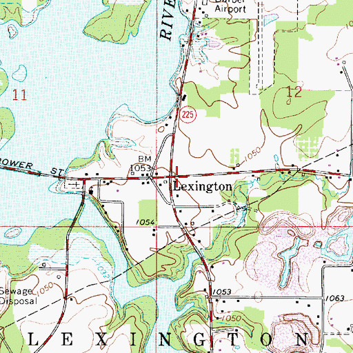 Topographic Map of Lexington, OH