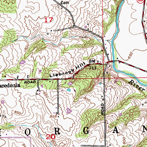 Topographic Map of Liebrook Hill, OH