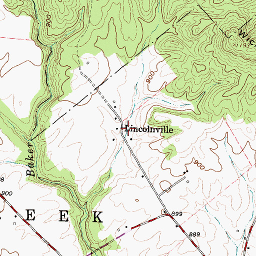 Topographic Map of Lincolnville, OH
