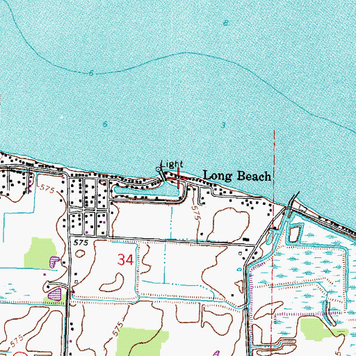 Topographic Map of Long Beach, OH