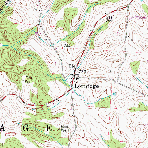 Topographic Map of Lottridge, OH