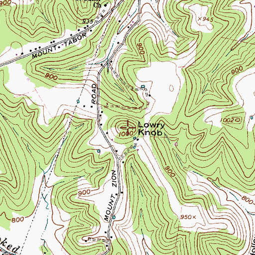 Topographic Map of Lowry Knob, OH