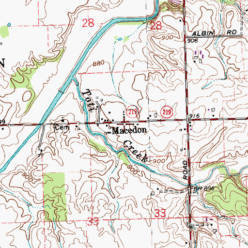 Topographic Map of Macedon, OH