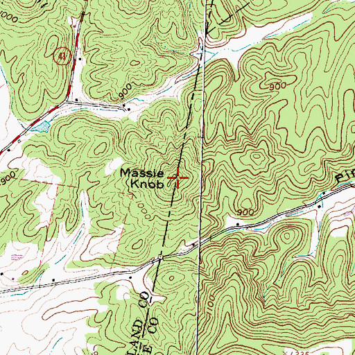 Topographic Map of Massie Knob, OH