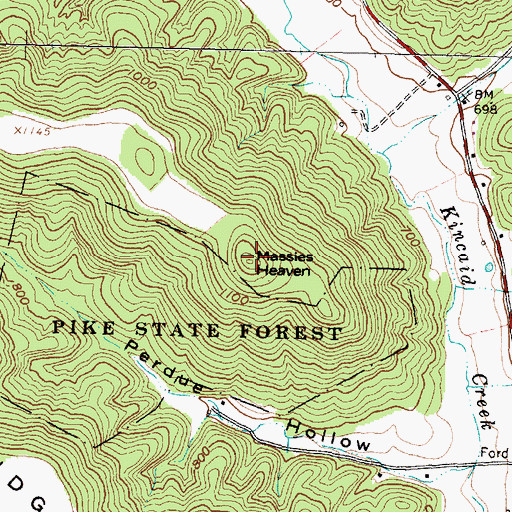 Topographic Map of Massies Heaven, OH