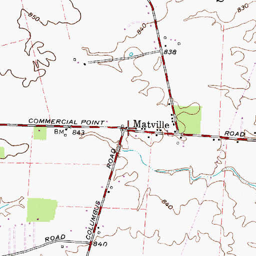 Topographic Map of Matville, OH