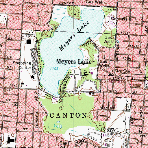 Topographic Map of Meyers Lake, OH
