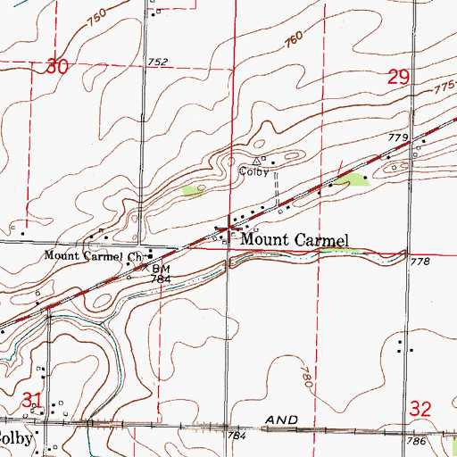 Topographic Map of Mount Carmel, OH