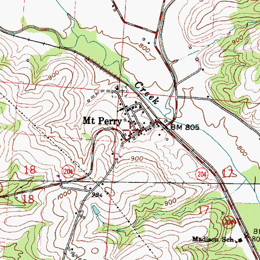 Topographic Map of Mount Perry, OH