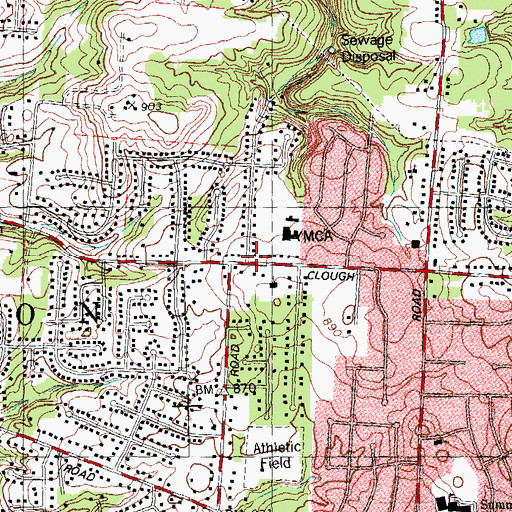 Topographic Map of Mount Summit, OH